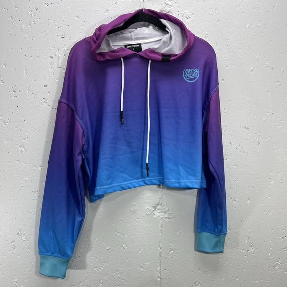 Fresh Hoods Womens Small Gradient Purple Ice Cropped Hoodie - Picture 1 of 10